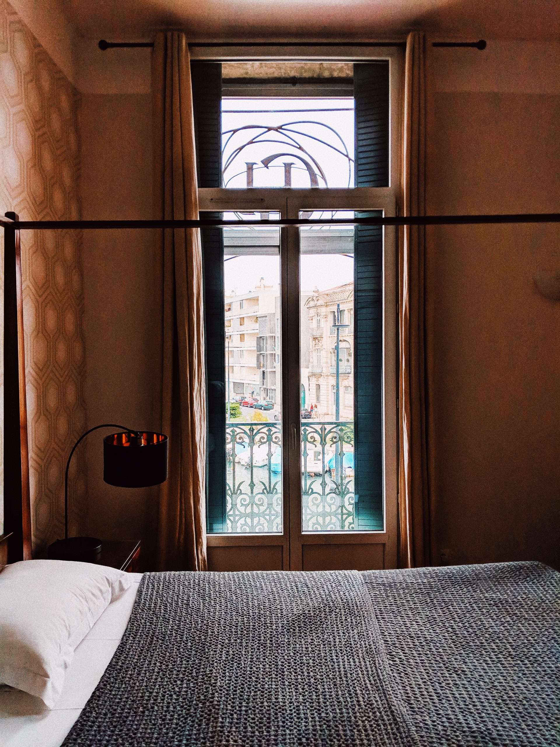 Guest room at Le Grand Hotel in Sète, France