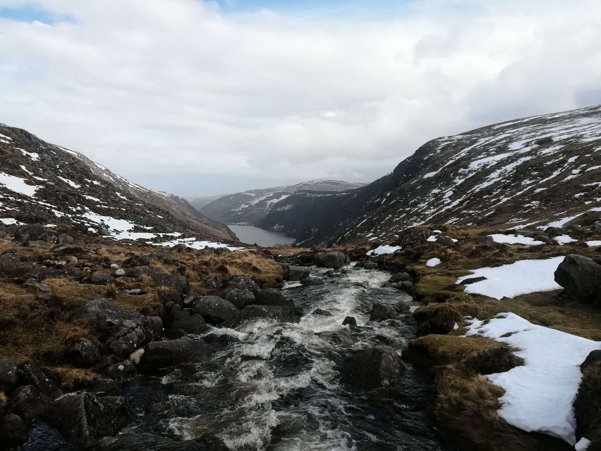 Hills and trails in Wicklow Mountains National Park, Ireland