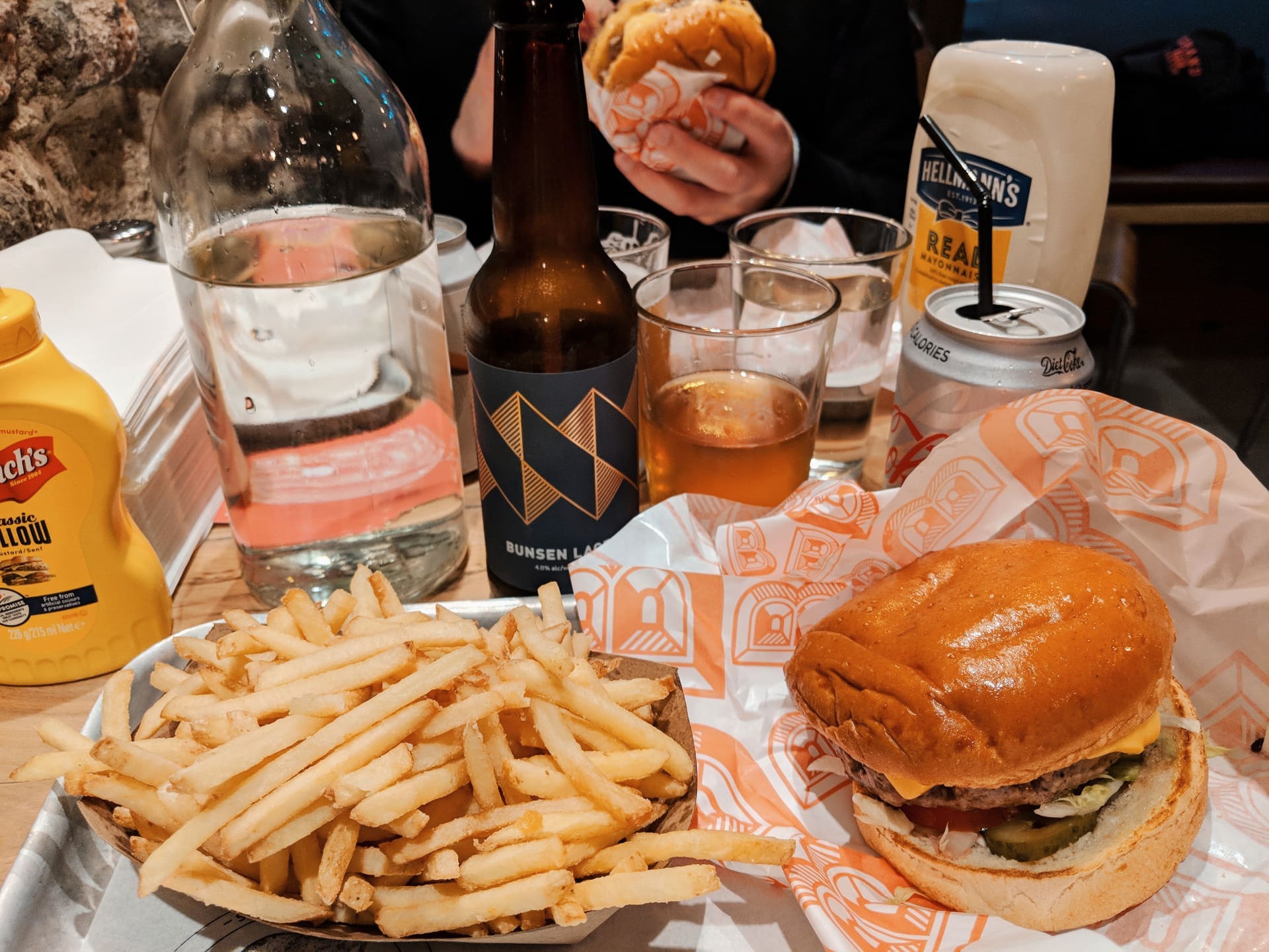 Burger and fries at Bunsen, a cheap eats favorite in Dublin