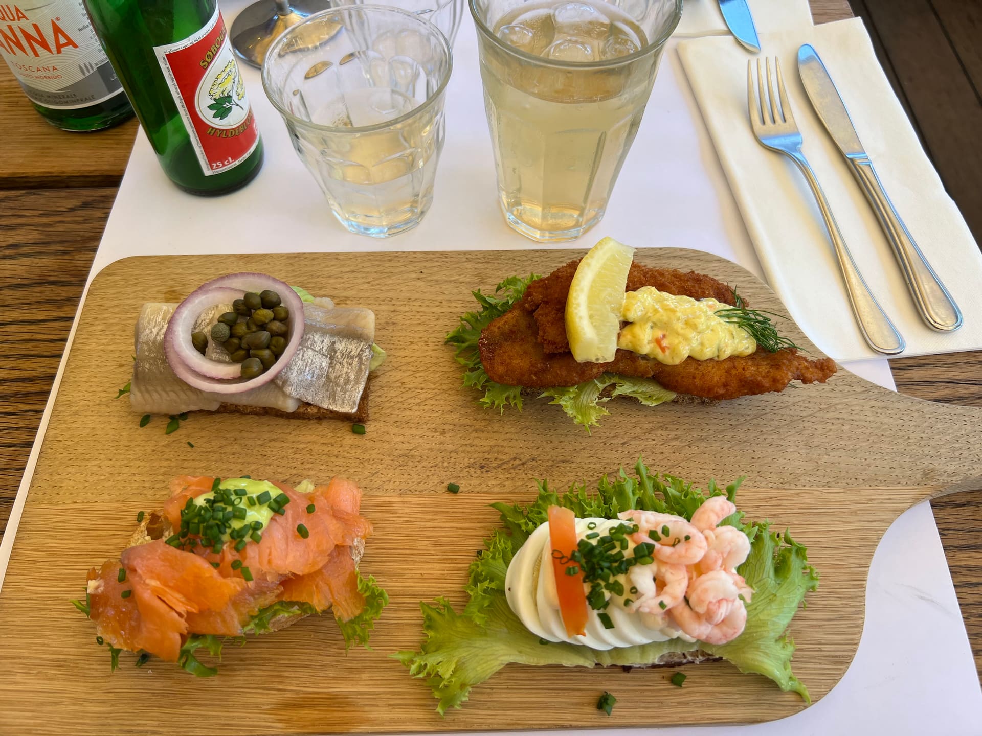 Danish open sandwiches served during a Tivoli visit