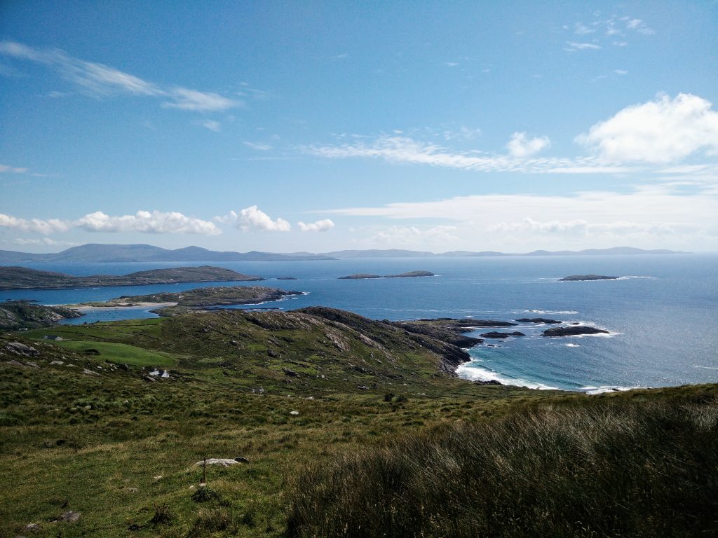 View of the Atlantic Ocean from the Ring of Kerry in Ireland